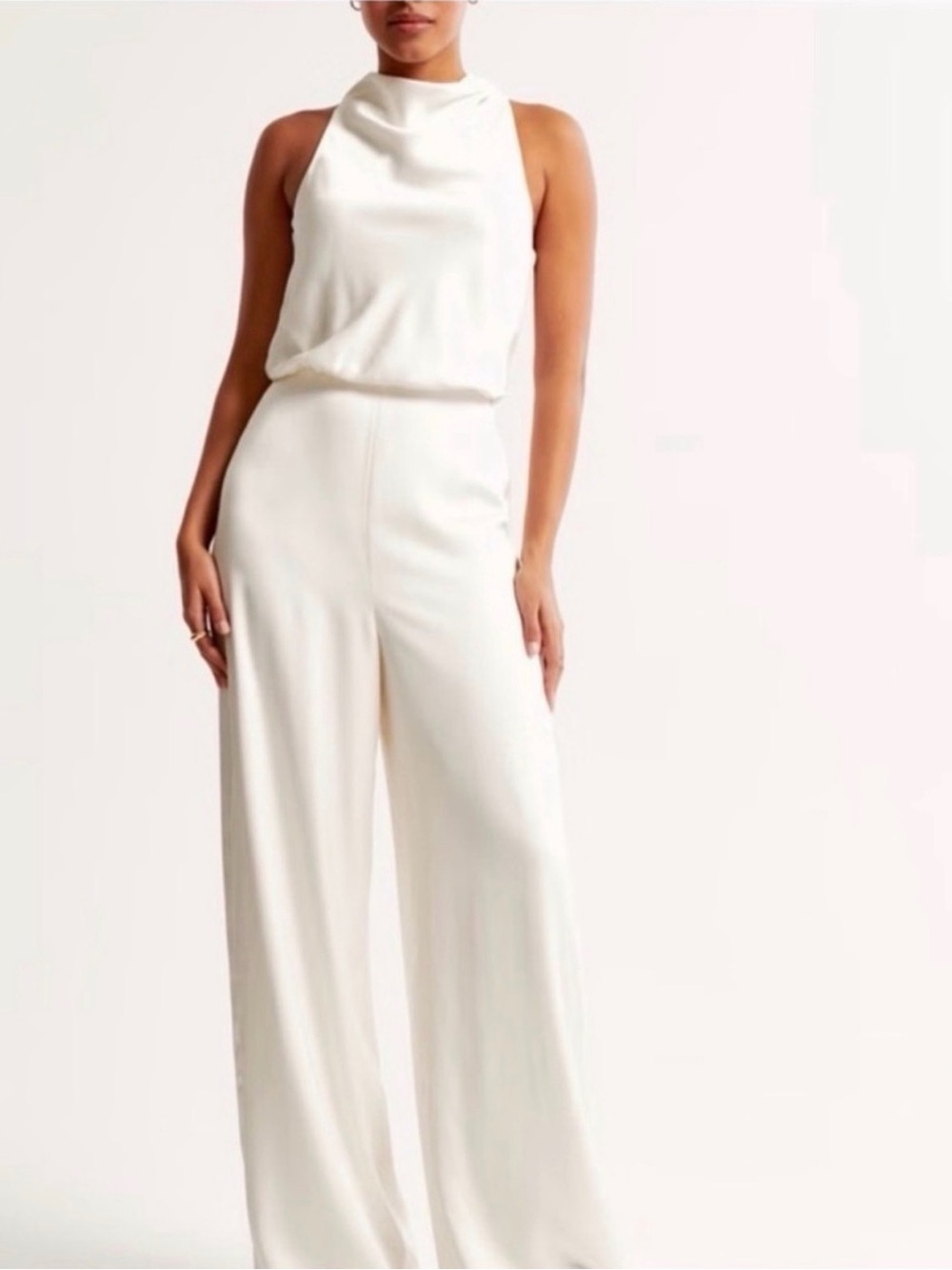 Abercrombie & Fitch Sleeveless High-Neck Wide-Leg Jumpsuit
